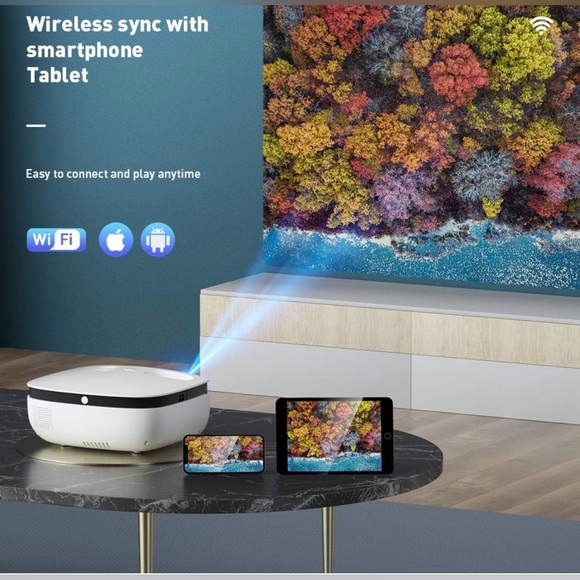 NWT WiMiUS Mini Projector with WiFi and Bluetooth, 1080P - Picture 5 of 10